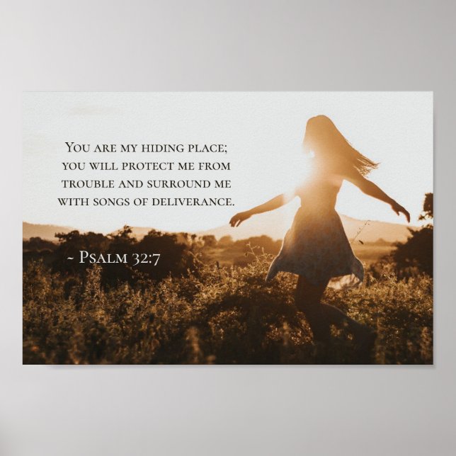 Poster Psaume 32:7 Tu es ma cachette Bible Verse (Devant)