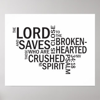 Poster Psaume 34:18 "Le Seigneur est proche" Métro Art