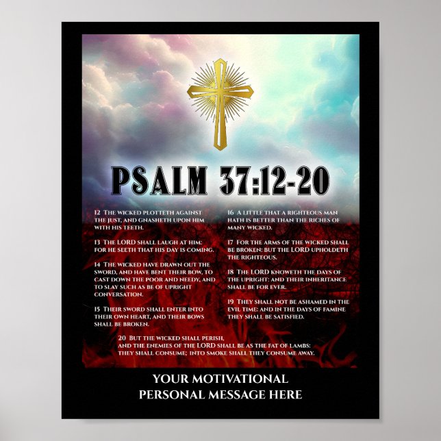 Poster Psaume 37:12 Tru 20 Méchant Et Juste (Devant)