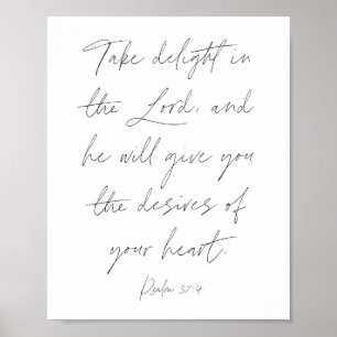 Poster Psaume 37:4 Script