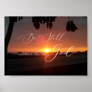 Poster Psaume 46 10, Be Still Sunset Kailua Kona