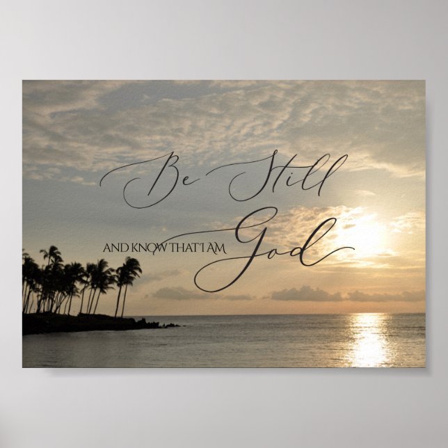 Poster Psaume 46 10, Be Still Waikiki Sunset (Devant)