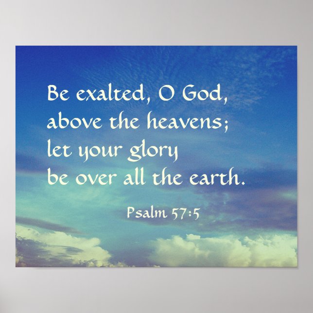 Poster Psaume 57:5 Verse Bible Être Exalté De Dieu (Devant)