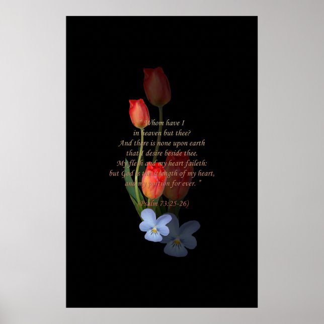 Poster Psaume 73 : 25-26 Tulipes (Devant)