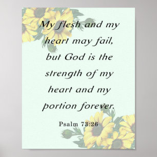 Poster Psaume 73:26, Verse de la Bible