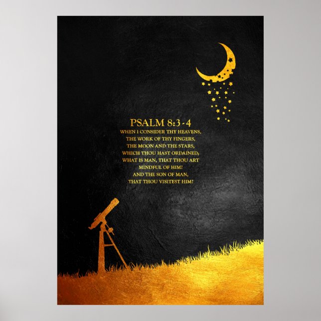 Poster Psaume 8:3-4 Verset biblique (Devant)