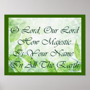 Poster Psaume 8:9 Comment Majestic Est Votre Nom