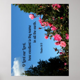 Poster Psaume 8:9 Ô Seigneur, notre Seigneur, combien tu