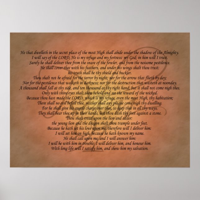 Poster Psaume 91 Bible Verse (Devant)