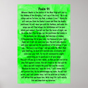 Poster psaume 91 de vers de bible