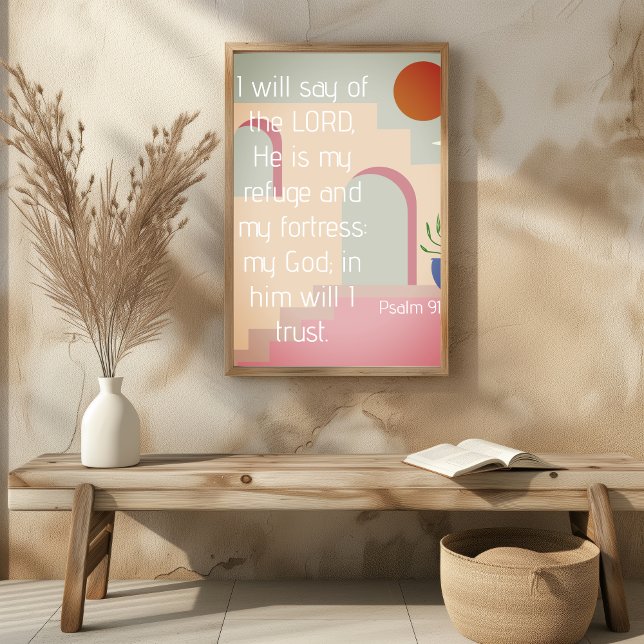 Poster Psaume 91 Il Est Mon Refuge Bible Écriture (Psalm 91 He Is My Refuge Bible Scripture Poster
)