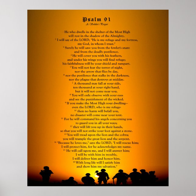 Poster Psaume 91 - Prière d'un soldat (Devant)