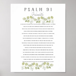 Poster Psaume 91 sur votre enfant Eucalyptus Feuilles Per