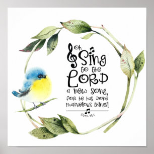 Poster Psaume 98:1 Chanter au Seigneur une nouvelle chans