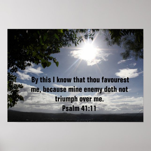 Poster Psaume biblique 41:11 (Devant)