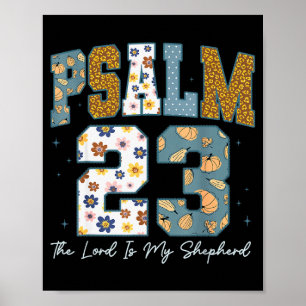 Poster Psaume chrétien 23 Rétro Le Seigneur est mon berge