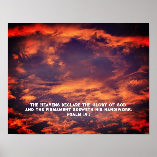 Poster Psaume Ciel du matin 19:1 Inspirationnel (Devant)