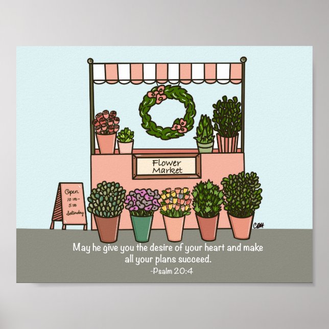 Poster Psaume du marché aux fleurs 20:4 Art numérique Imp (Devant)
