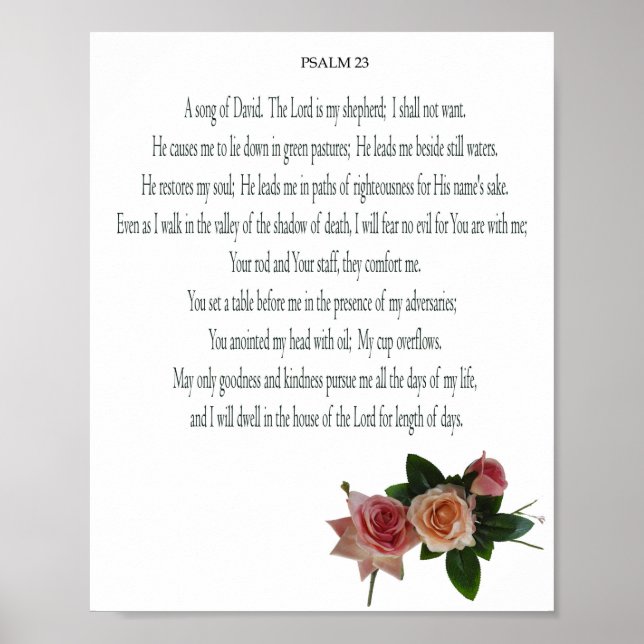 Poster Psaume, Fleur Rose, Papier d'affiche de valeur (Ma (Devant)