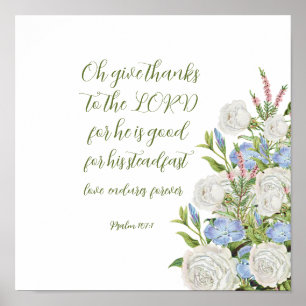 Poster Psaume florale 107:1 toile Imprimer