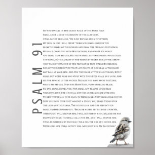 Poster Psaume Moderne 91 Écriture Biblique Art Chrétien d