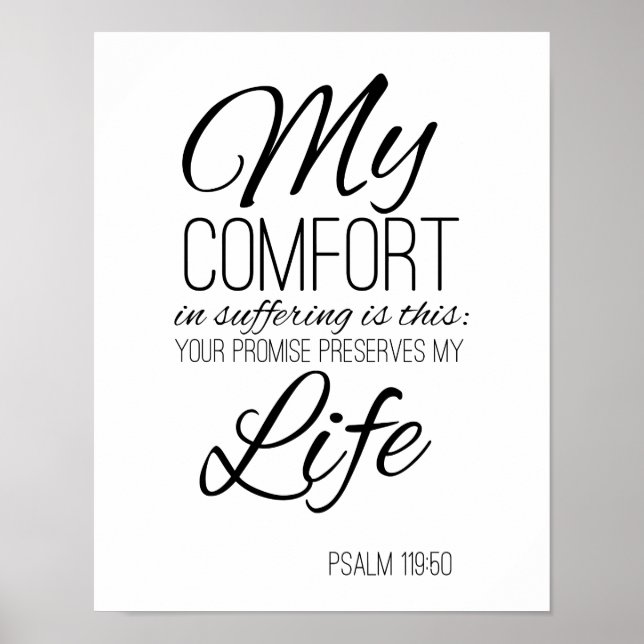 Poster Psaume Verse Préférée Bible 119:50 (Devant)