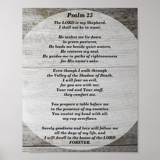Poster Psaumes 23 Le Seigneur est mon Berger (Devant)