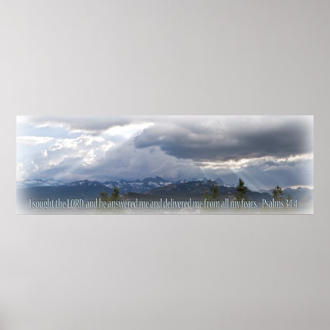 Poster Psaumes 34:4 vignette panoramique (Devant)