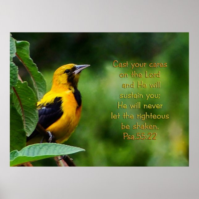 Poster Psaumes 55:22 Inspirationnel (Devant)