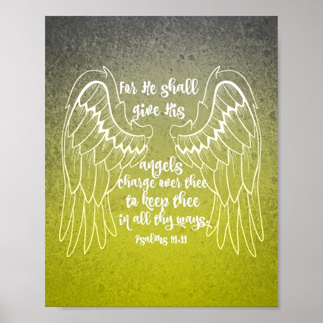 Poster Psaumes 91.11 Angels Bible Verse (Devant)