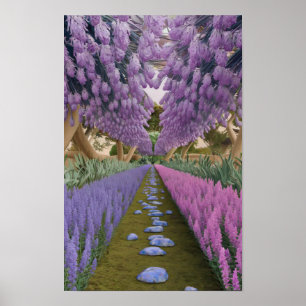 Poster Psychedelic Garden Path
