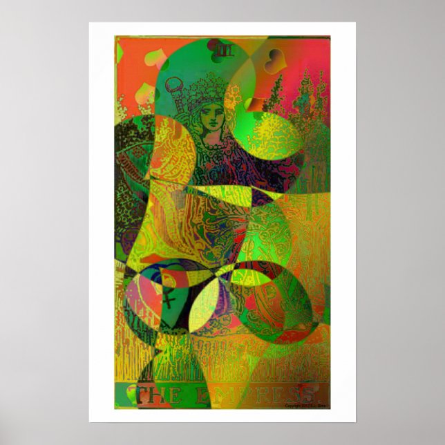 Poster psychédélique de l'Empress Tarot Card (Devant)