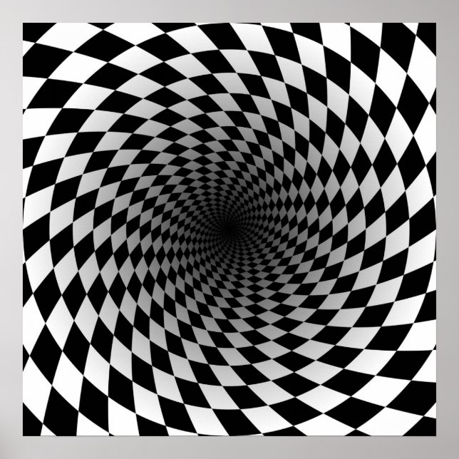 Poster psychédélique des Carrés hypnotiques (Devant)