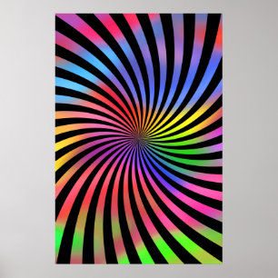 Poster psychédélique : Spirale multicolore