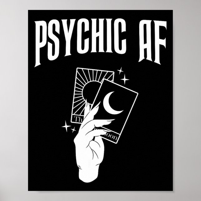 Poster Psychic Af Funny New Age Occult Tarot Clairvoyant  (Devant)