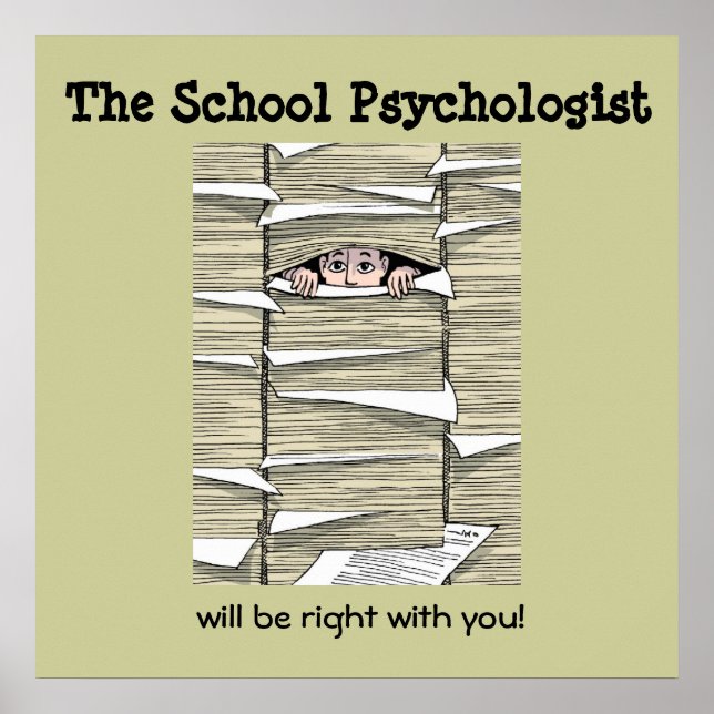 Poster Psychologue scolaire enterré dans le papier (Impri (Devant)
