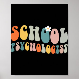 Poster Psychologue scolaire groovy rétro vintage psycholo