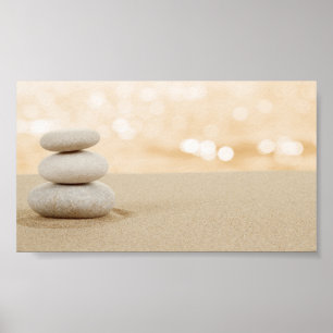 Poster Psychologue Thérapeutique Zen Stones Sable
