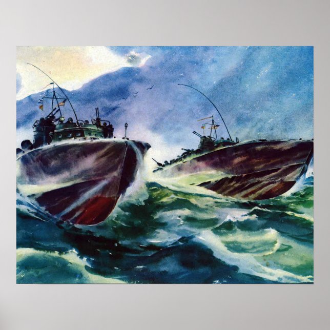 Poster PT BATEAUX 2ÈME GUERRE MONDIALE Hunters of the SEA (Devant)