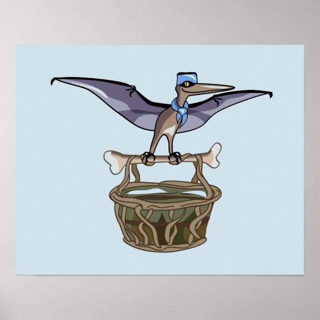 Poster Pteranodon Portant Un Panier (Devant)