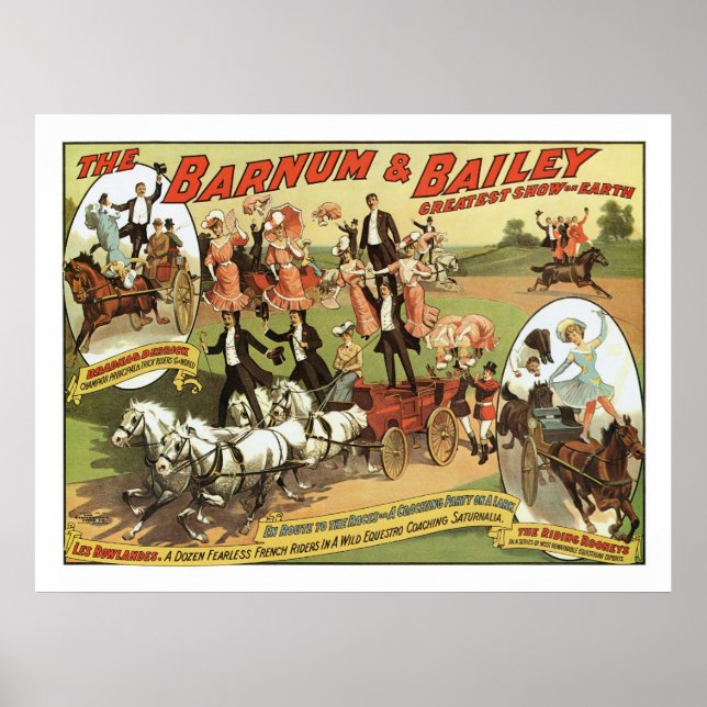 Poster publicitaire Barnum & Bailey Trick Riders (Devant)