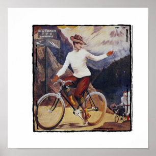 Poster publicitaire Cycliste vintage