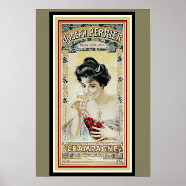 Poster publicitaire de Perrier Champagne 13 x 19 (Devant)