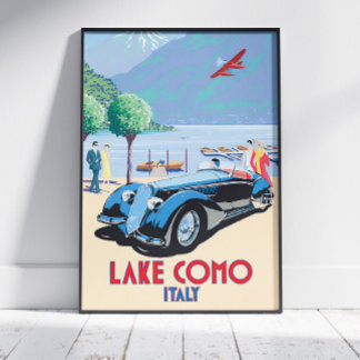 Poster publicitaire du lac de Côme vintage