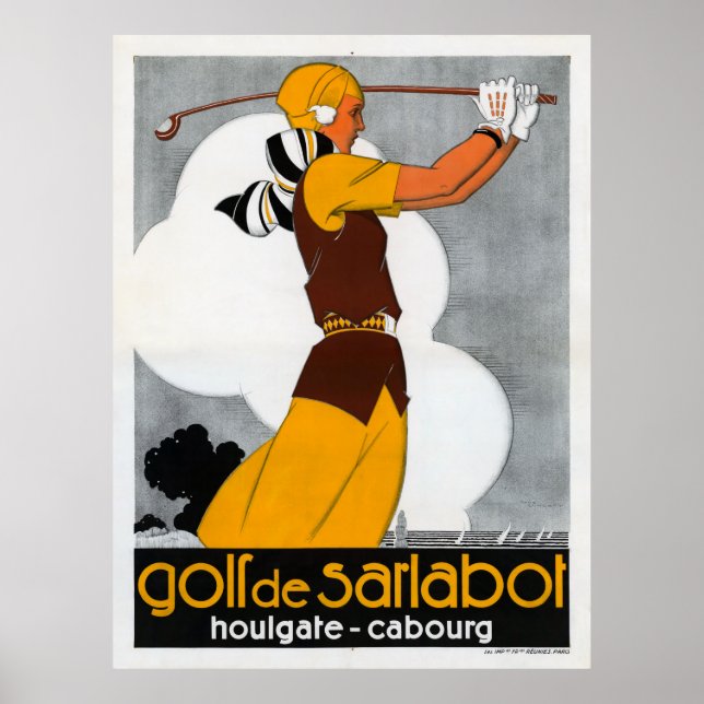 Poster publicitaire France Golf Vintage restauré (Devant)
