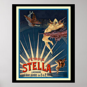 Poster publicitaire Petrole Stella Vintage 16 x 20