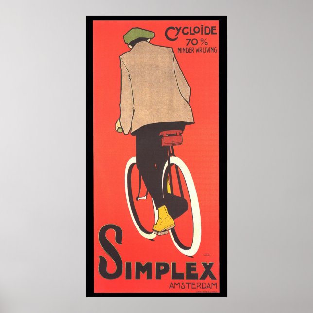 Poster publicitaire Simplex Bicycle Art vintage (Devant)