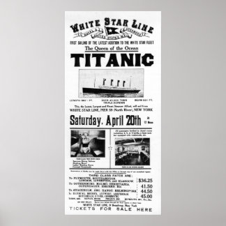 Poster publicitaire Titanic 3e classe