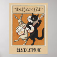 Poster publicitaire vintage Black Cat