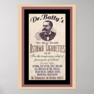 Poster publicitaire vintage du Dr Batty sur la cig